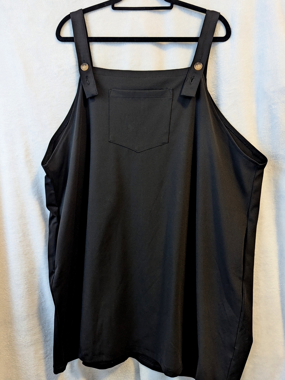 Relaxed Black Pinafore Jumpsuit Fits 3x